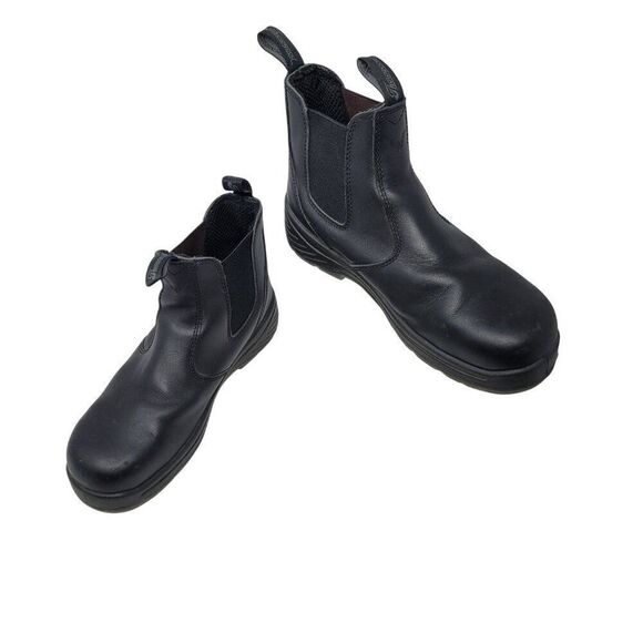 Thorogood Mens Black Slip-On Safety Toe Wellington Boots Sz 10 Leather Durable - Picture 8 of 11